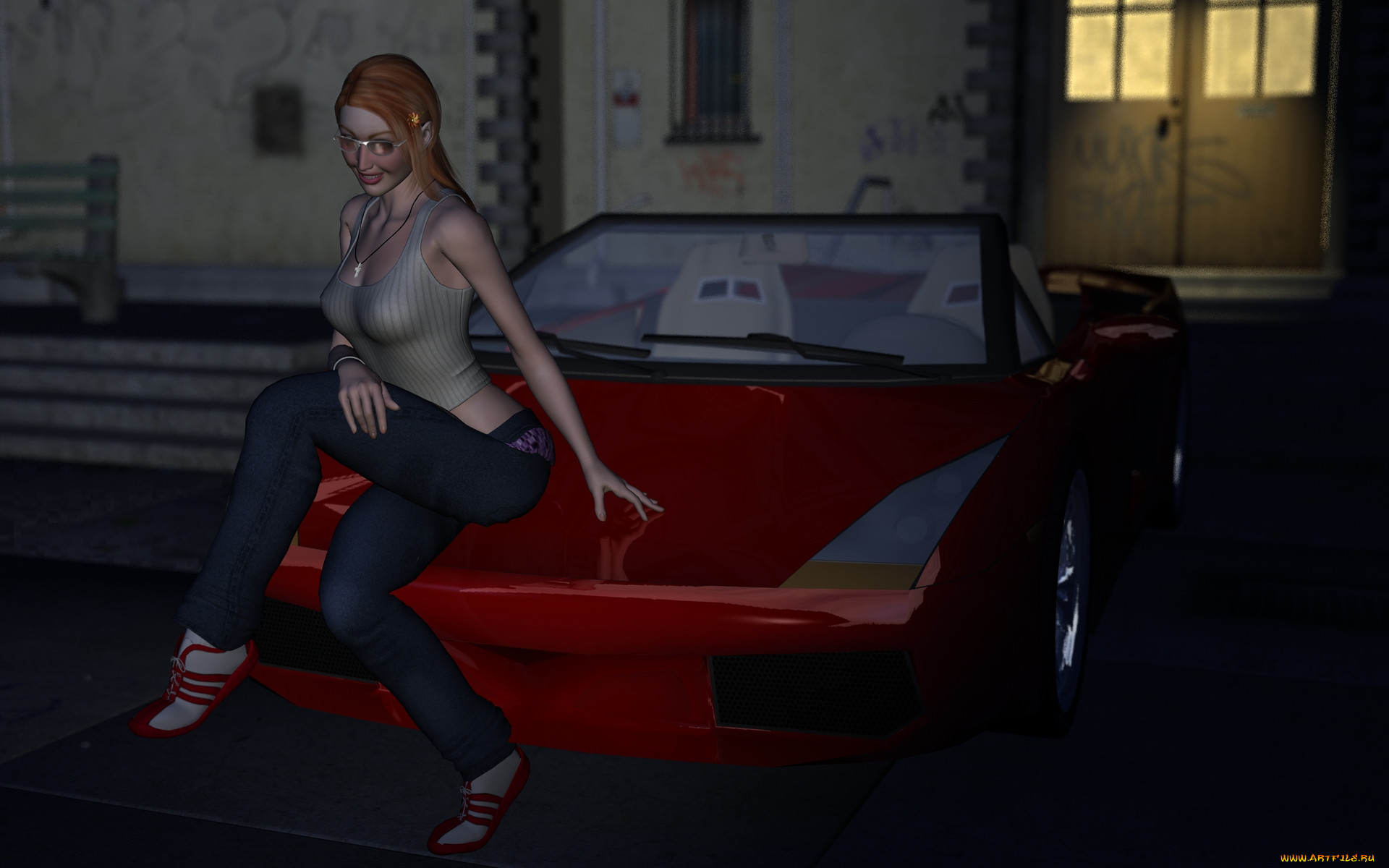 , 3d car&girl, , , , 